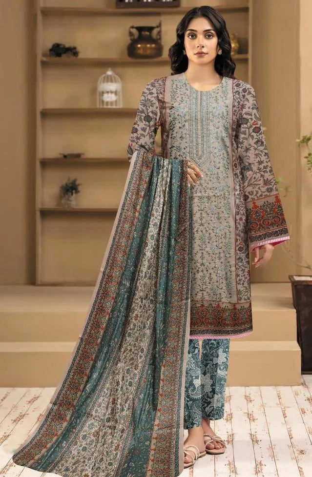 Eid special 3pc emb lawn  ES 523