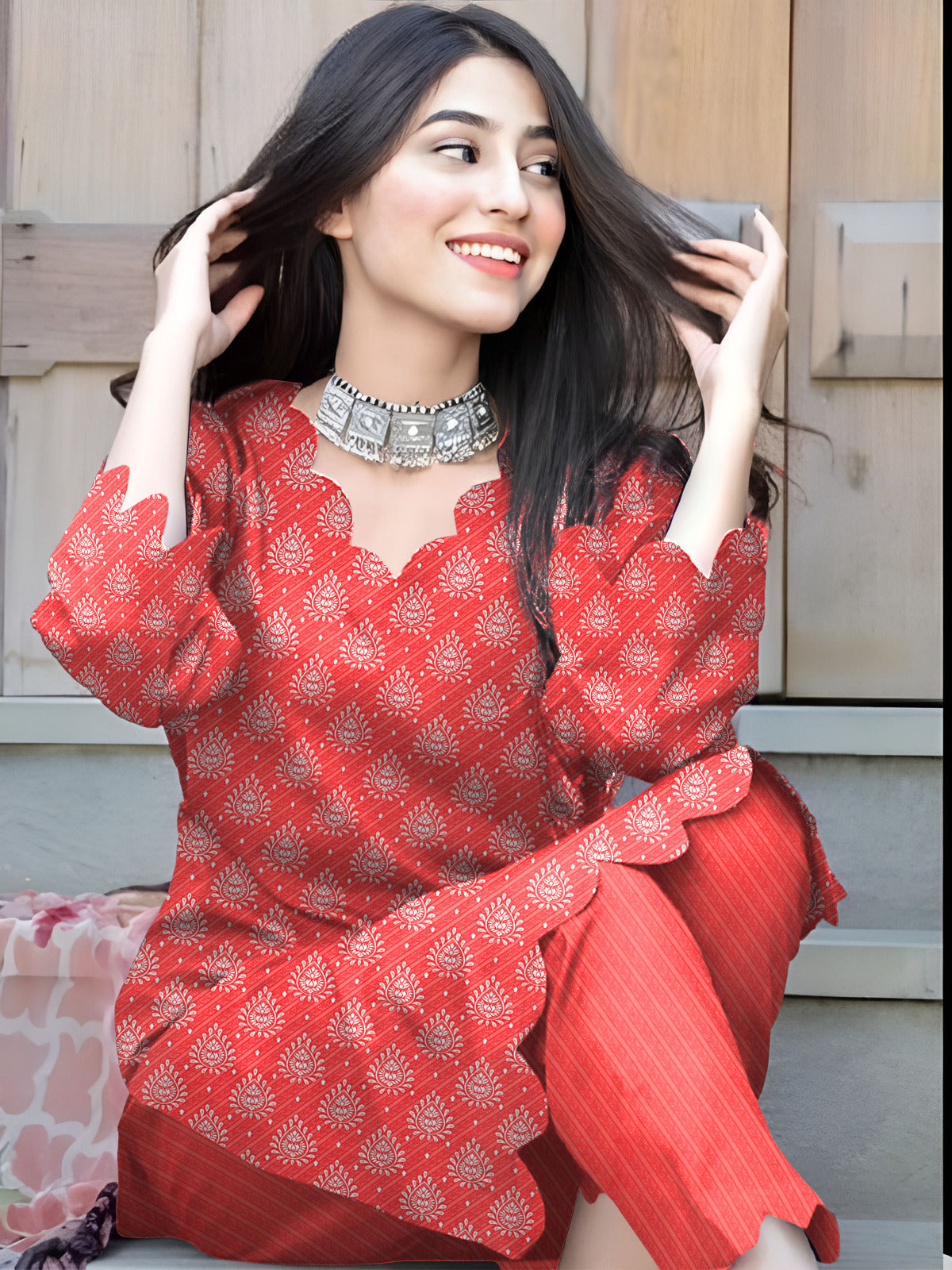 2 Pcs Unstitched Digital Print Suit AKS-002