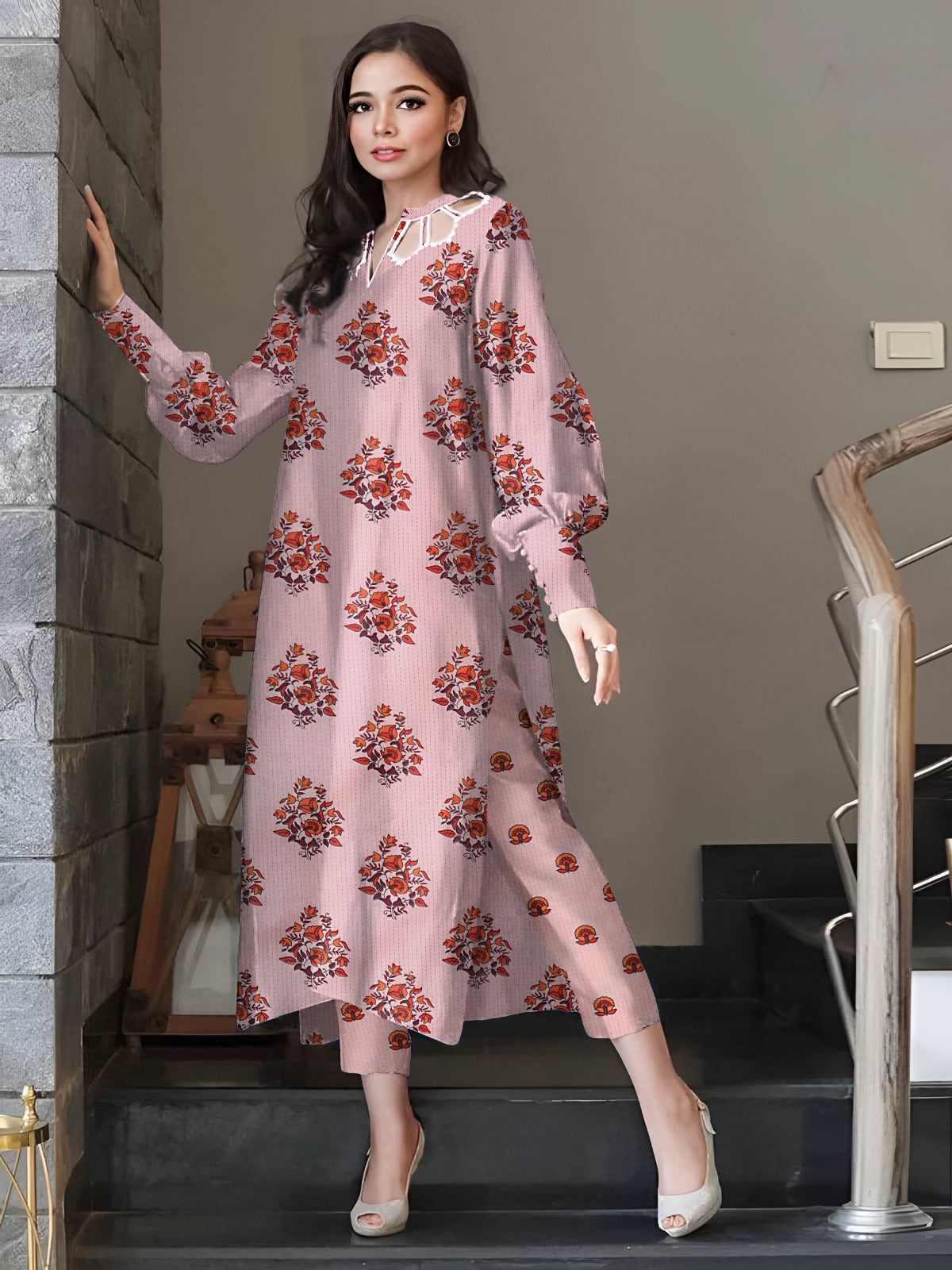 2 Pcs Unstitched Digital Print Suit AKS-001