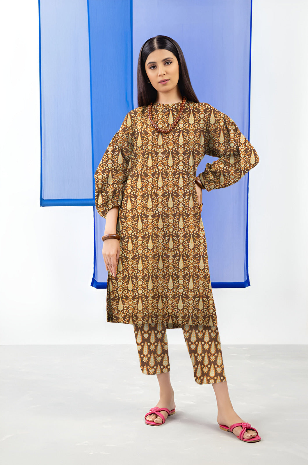 2 Pcs Unstitched Digital Print Suit AKS-014