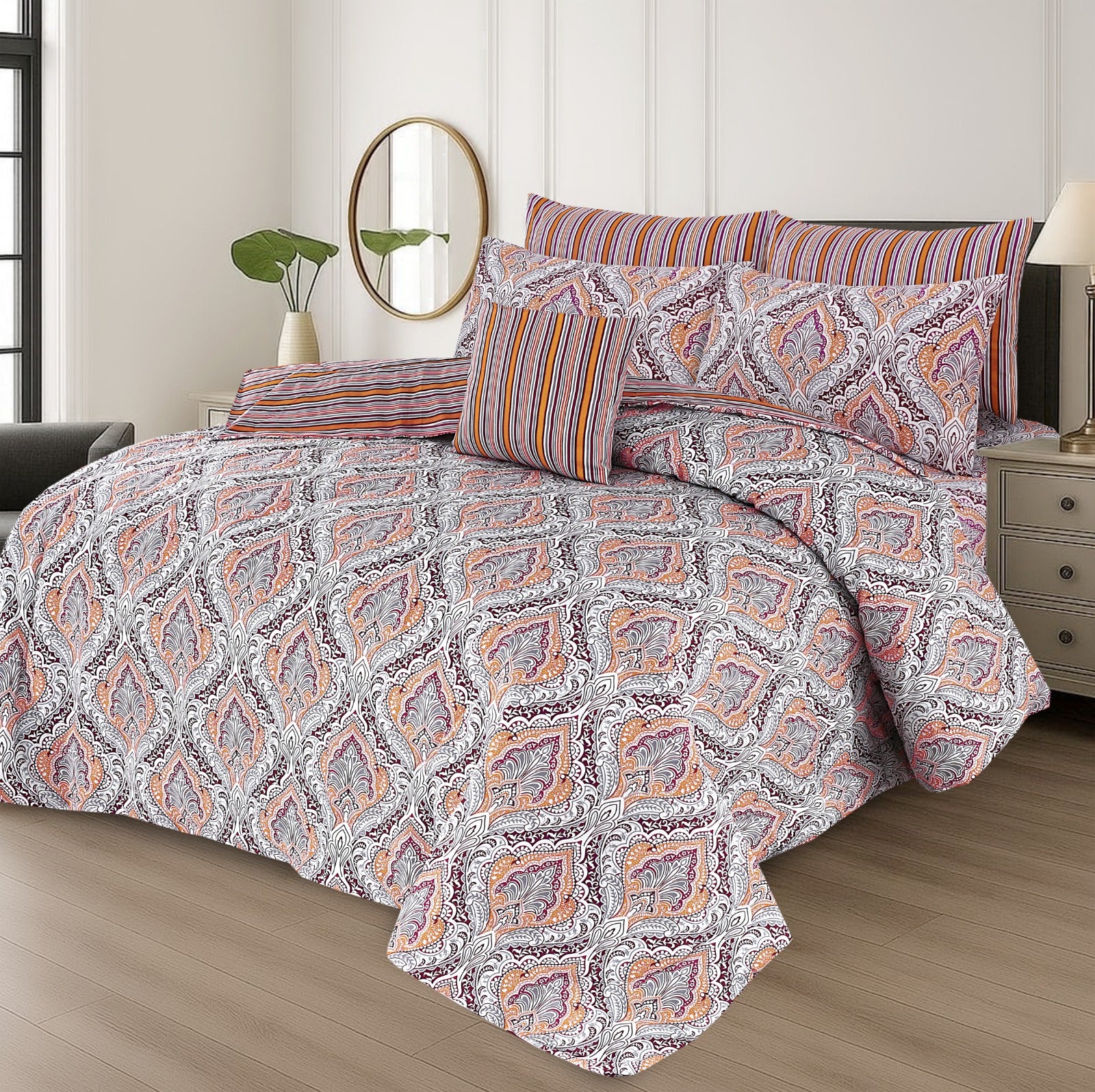7 Pcs Comforter Set King Size Design KCC  084