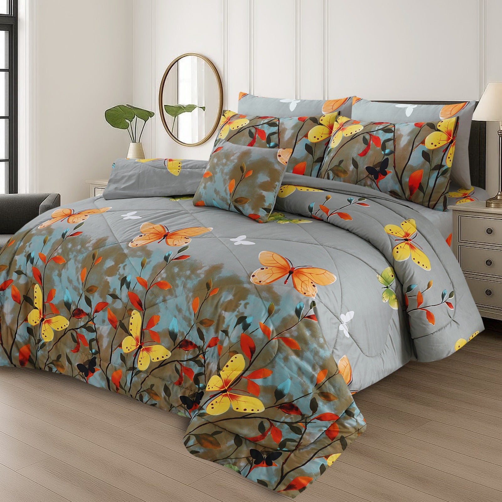 7 Pcs Comforter Set King Size Design KCC  080