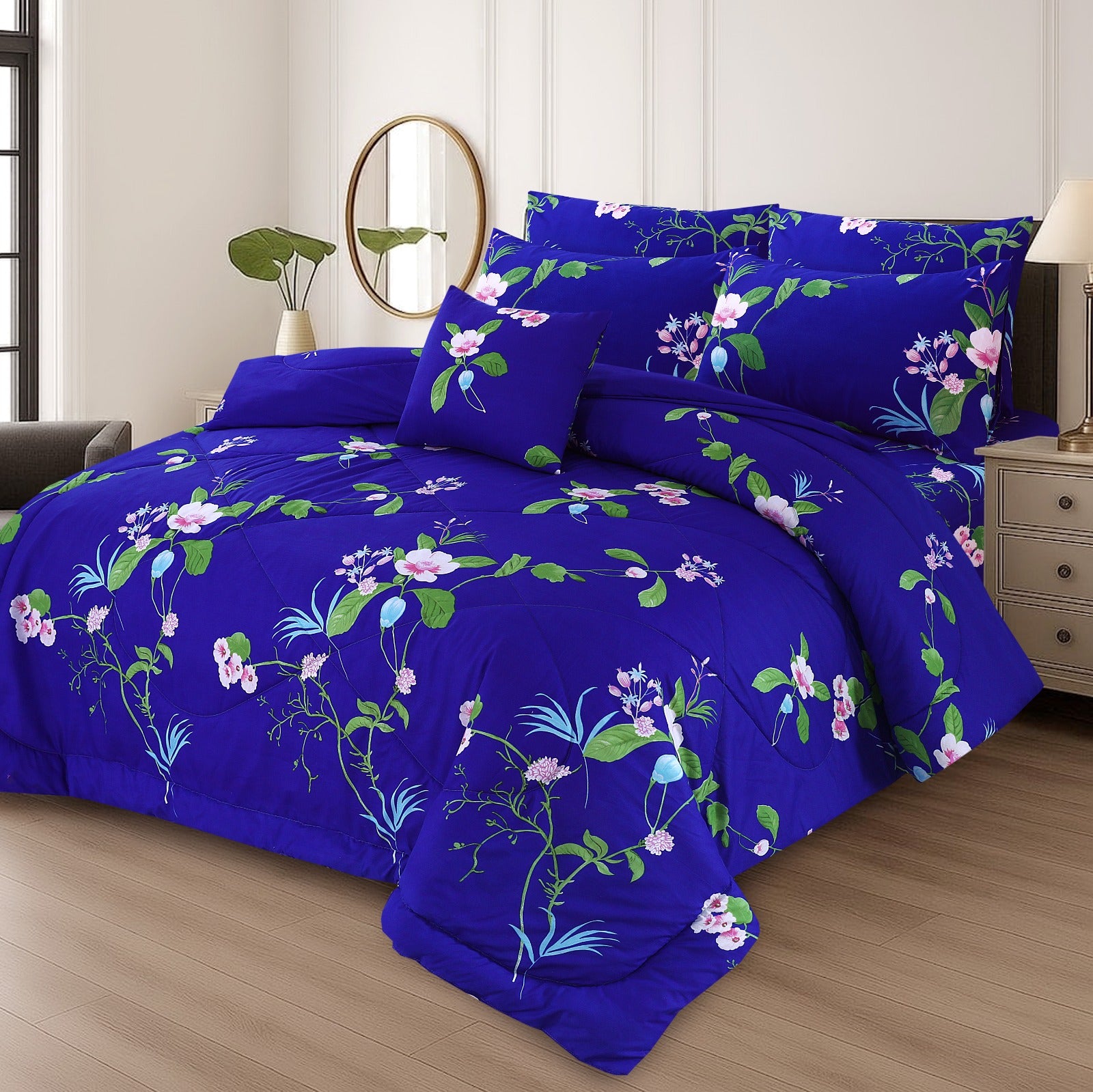 7 Pcs Comforter Set King Size Design KCC 075