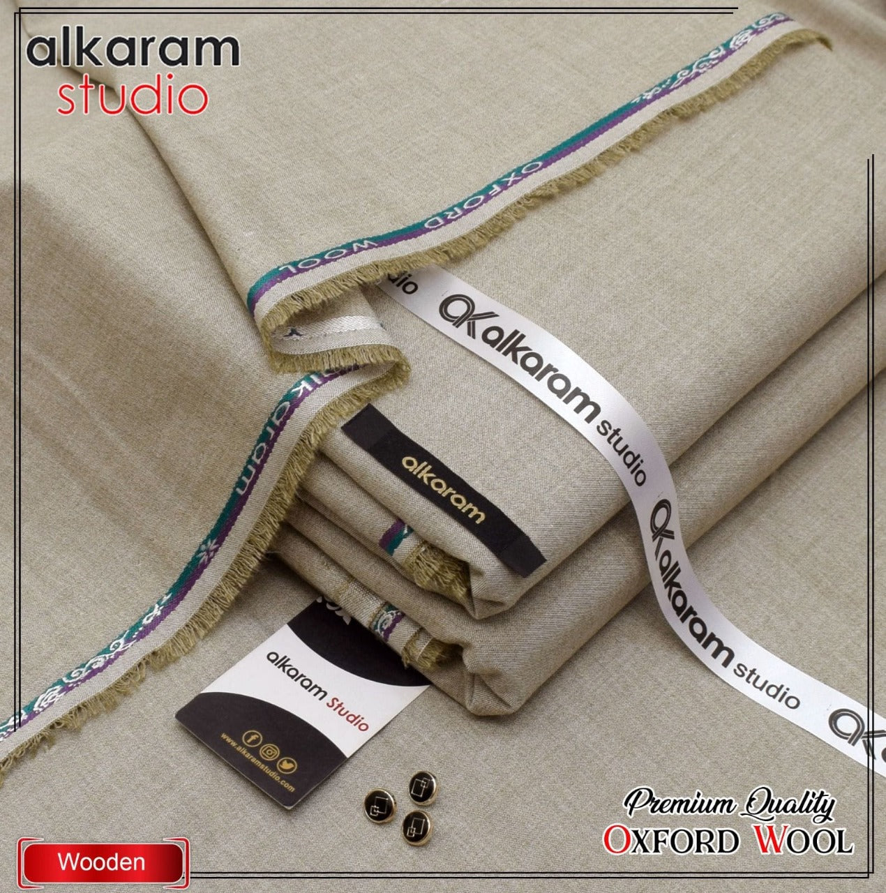 Alkaram Winter Unstitch Premium – Soft Pashmina Wool Fabric AKW 544