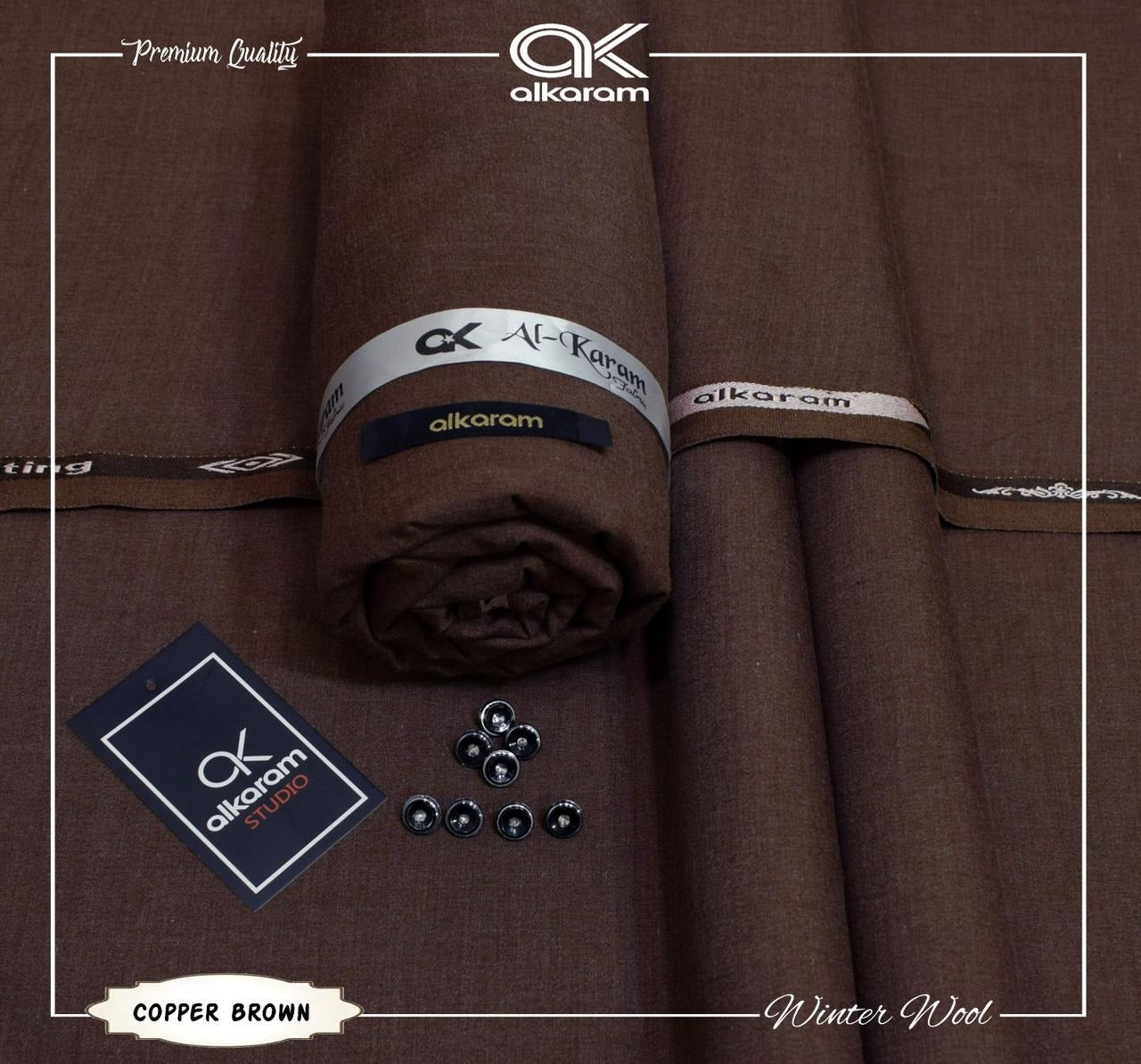 Alkaram Winter Unstitch Premium – Soft Pashmina Wool Fabric AKW 601